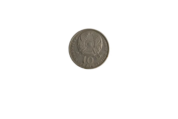 Antika mynt på en vit — Stockfoto
