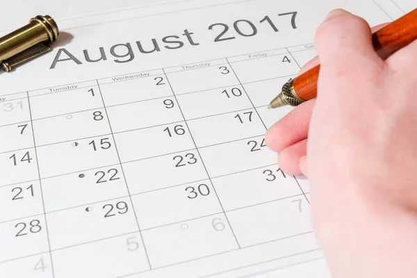 Analysis of a calendar August