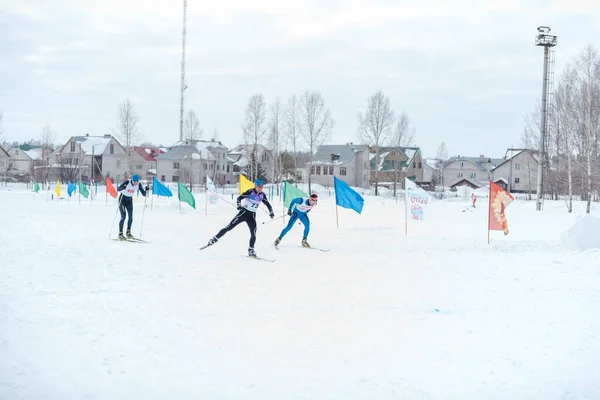 Zarinsk Russia Marzo 2020 Sci Massa Gare Invernali Sport Olimpico — Foto Stock