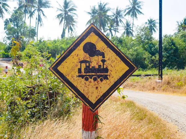 Sign and symbol of train and railway — Stock Photo, Image