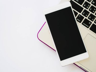 dizüstü bilgisayarda koymak Smartphone Üstten Görünüm