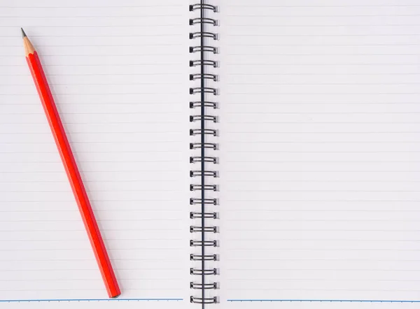 Office accessories including note book and red pencil. Education and business concept. — Stock Photo, Image