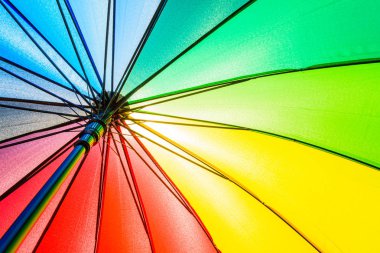 Alt görünümü gökkuşağı şemsiye doku arka plan.