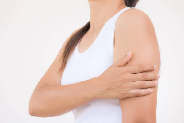 Closeup female's arm. Arm pain and injury. — Stock Photo, Image