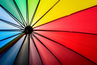 Alt görünümü gökkuşağı şemsiye doku arka plan. 