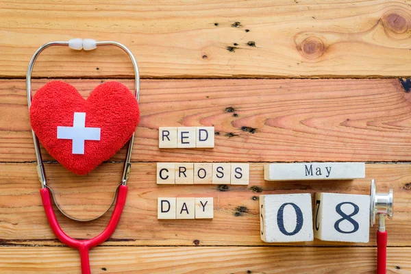 Wooden Block calendar for World Red Cross and Red Crescent day,