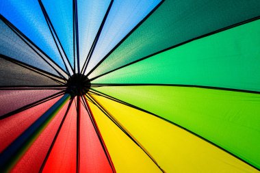 Alt görünümü gökkuşağı şemsiye doku arka plan.