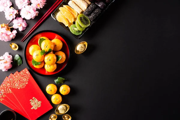Decoraciones del festival de año nuevo chino pow o paquete rojo, naranja — Foto de Stock