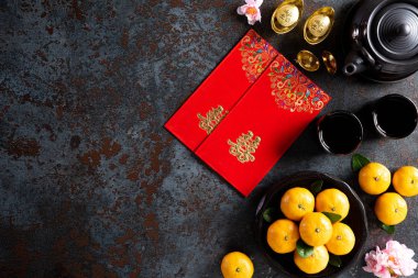 Chinese new year festival decorations pow or red packet, orange 