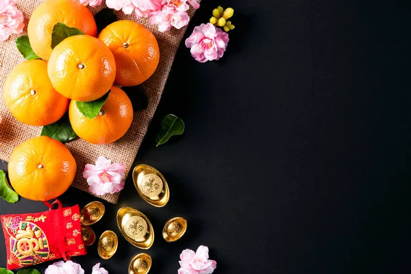 Decoraciones del festival de año nuevo chino pow o paquete rojo, naranja —  Fotos de Stock