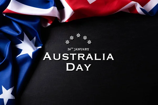 Australia day concept. Australian flag with the text Happy Austr — Stockfoto