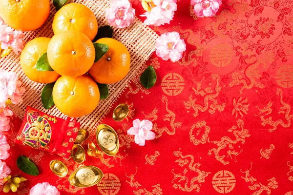 Chinese new year festival decorations pow or red packet, orange — Stok fotoğraf