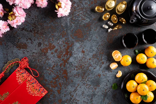 Китайский новогодний праздник украшения pow или красный пакет, оранжевый — стоковое фото