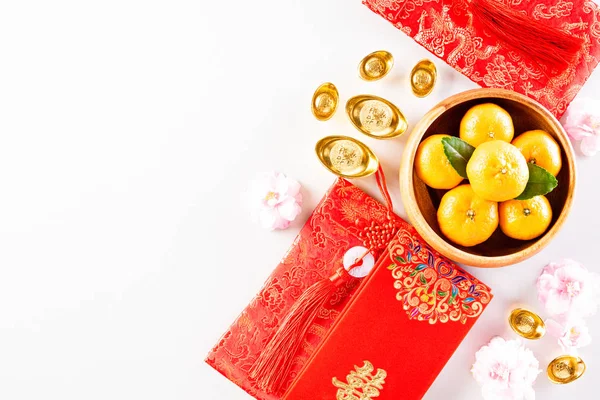 Chinese new year festival decorations pow or red packet, orange — Stok fotoğraf