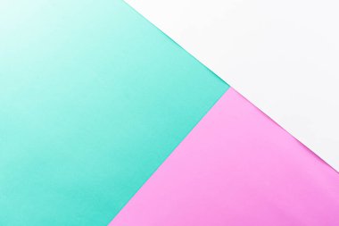 Arkaplan konsepti için Beyaz, Yeşil ve Pembe Pastel Kağıt Renkleri Arkaplan Tasarımı.