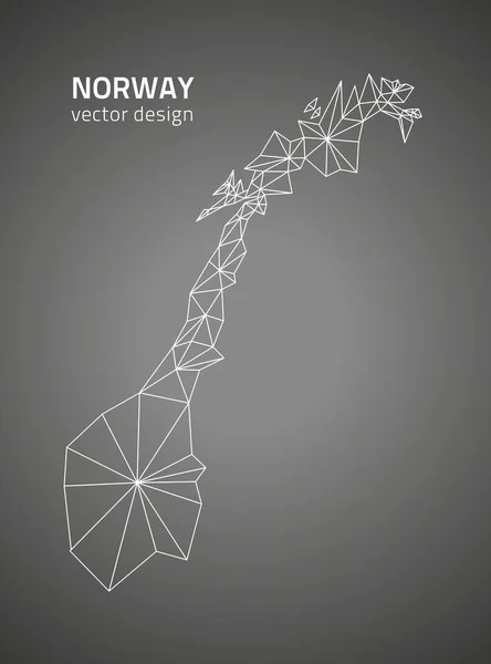 Norwegen Mosaik trendige Vektordreieck Umrisskarte — Stockvektor