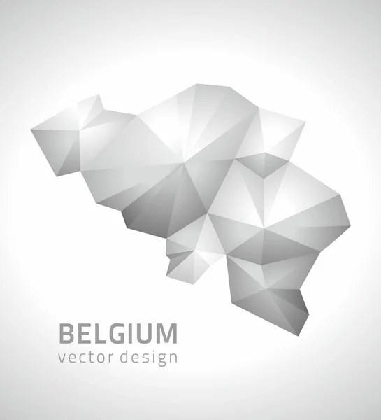 Belgium grey and silver vector perspective triangle shadow map — Stock Vector