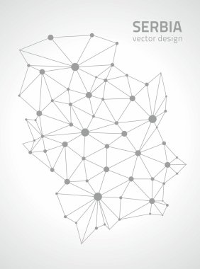 Sırbistan gri vektör nokta kontur üçgen perspektif harita