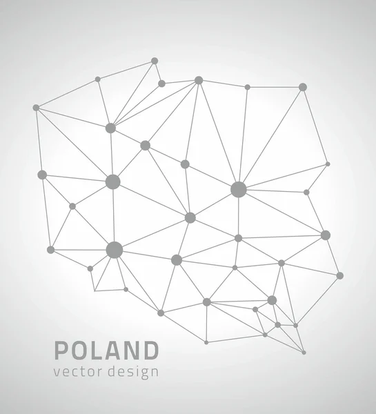 Polska mapa szary wektor dot trójkąta — Wektor stockowy