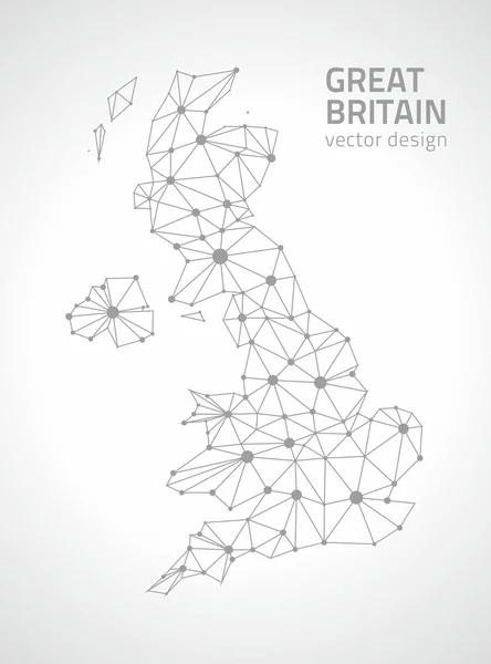 Χάρτης ισοϋψών καμπυλών του μεγάλη Βρετανία διάνυσμα γκρι κουκκίδα — Διανυσματικό Αρχείο
