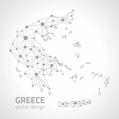 Yunanistan gri nokta kontur vektör harita