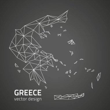 Yunanistan vektör anahat üçgen perspektif moedrn harita