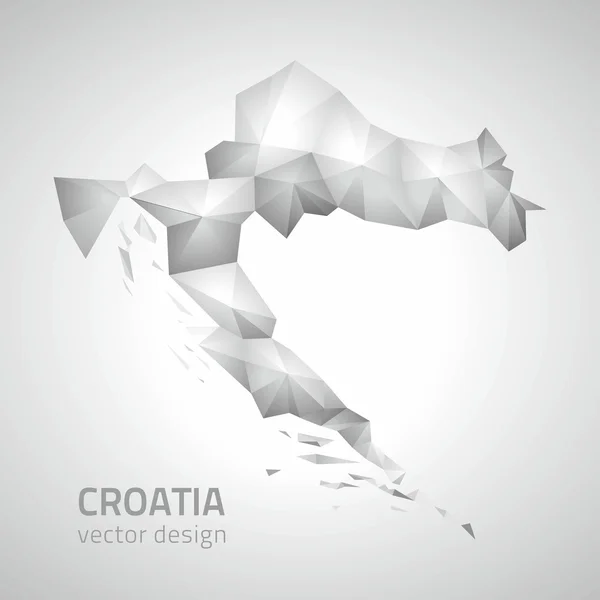 Chorwacja wektor 3d mozaika szary Trójkąt cień perspektywiczny plan — Wektor stockowy
