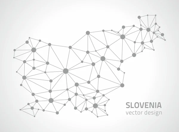 Słowenia wektor dot szary Trójkąt kontur Mapa — Wektor stockowy