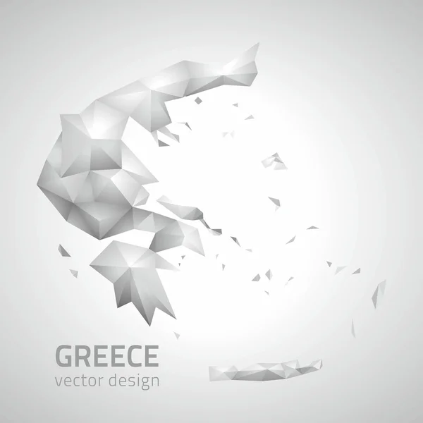 Греция 3D мозаики вектор серого треугольника тень перспективная карта — стоковый вектор