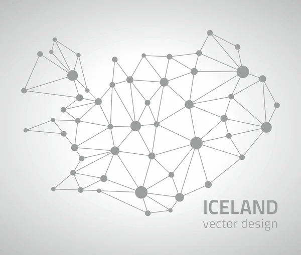Islandia wektor wielokątne kontur mozaika nowoczesny mapę srebrny i szary Trójkąt — Wektor stockowy