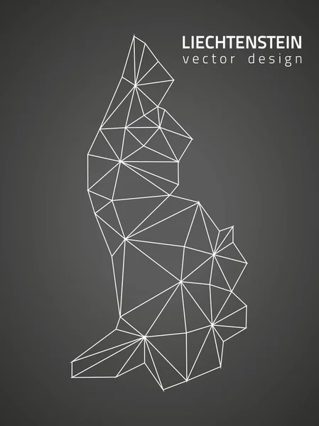 Liechtenstein vector polygonal contour modern map — Stock Vector