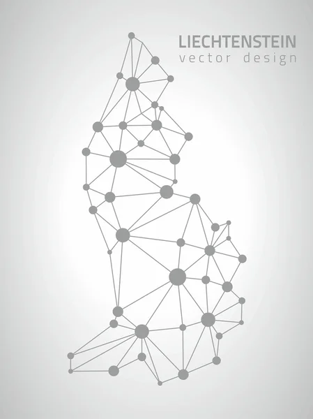 Liechtenstein grey vector contour polygonal trianlge map — Stock Vector