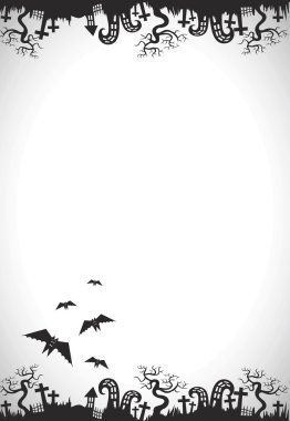 El ilanı veya davet dikey arka plan şablonu Cadılar Bayramı Cadılar Bayramı partisi için. Vektör çizim.