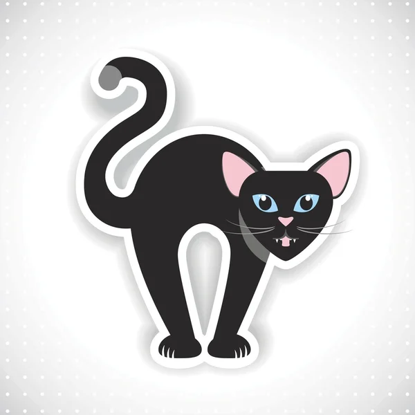 Icono gato negro aislado sobre fondo blanco. Arte vectorial . — Vector de stock