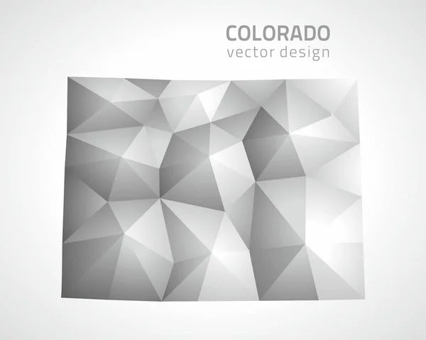 Colorado carte vectorielle polygonale en mosaïque 3d gris et argent — Image vectorielle