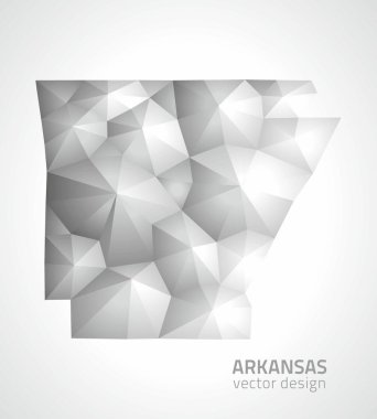 Arkansas vektör gri poligonal modern harita