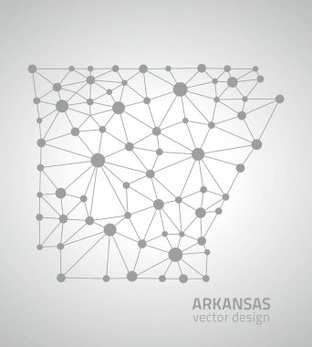 Arkansas vektör gri nokta anahat üçgen harita