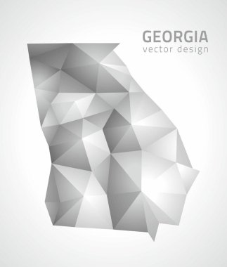 Georgia gri çokgen 3B vektör mozaik üçgen modern harita