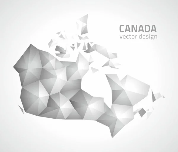 Καναδάς γκρίζο και ασημί vector πολυγωνικό μωσαϊκό 3d χάρτη — Διανυσματικό Αρχείο