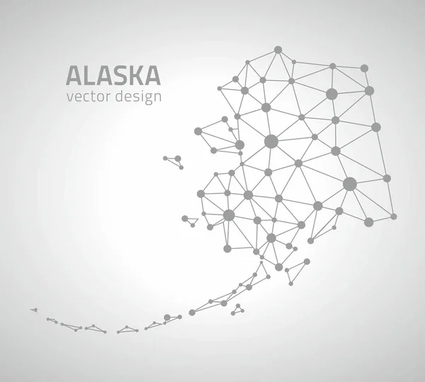 Alaska 3d gris vecteur ombre triangle polygone carte — Image vectorielle