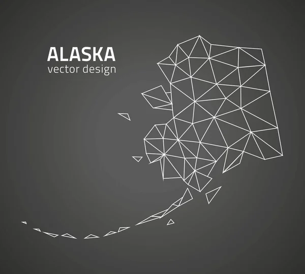 Alaska contour vecteur noir polygone triangle perspective carte — Image vectorielle