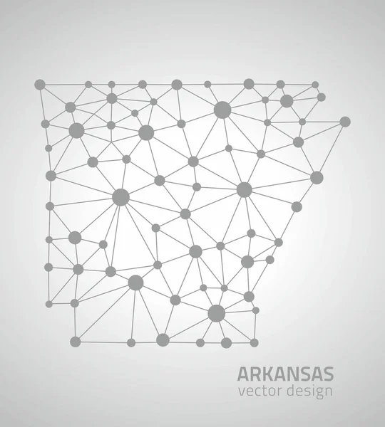 Arkansas vektör gri nokta anahat üçgen harita