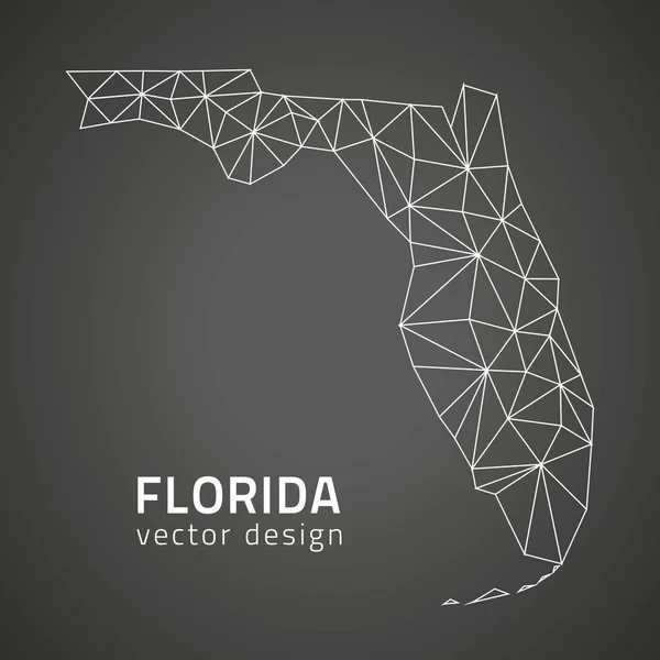 Florida siyah vektör anahat poligonal üçgen harita