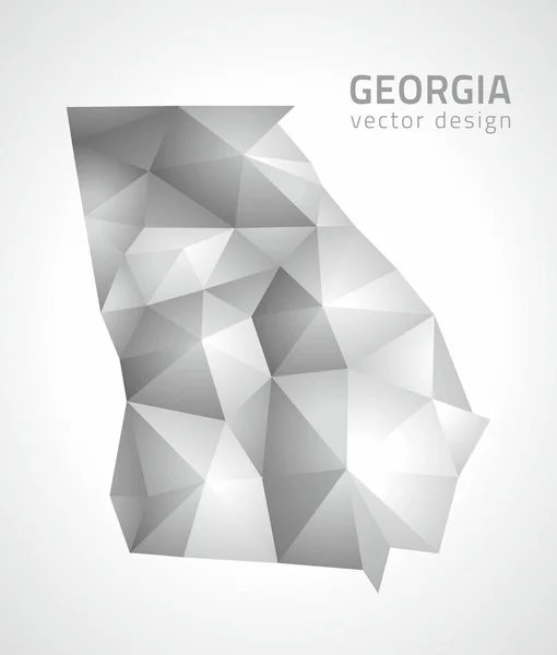 Georgië grijs veelhoekige 3D-vector mosaic driehoek moderne kaart — Stockvector