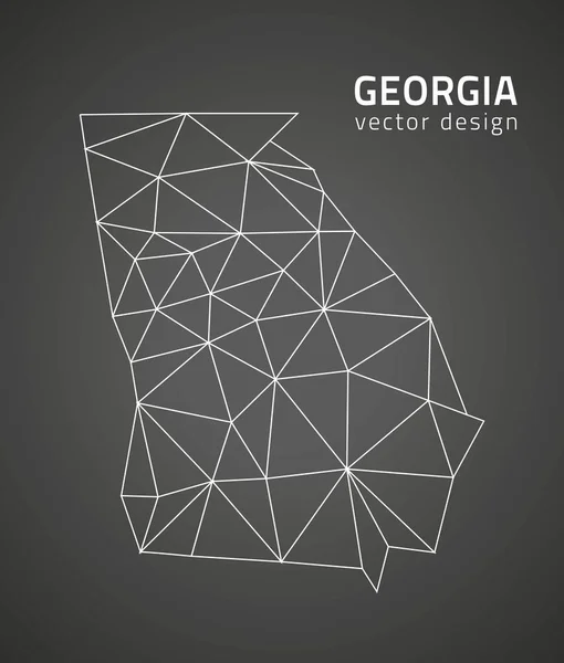 Georgië vector zwarte contour driehoek veelhoek kaart — Stockvector
