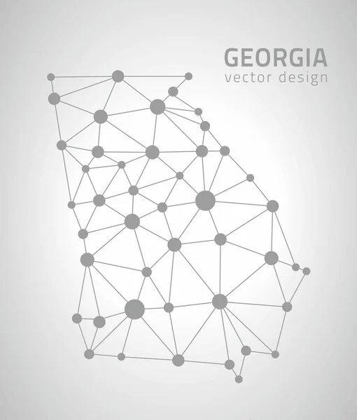Georgië vector grijs perspectief mozaïek dot trendy kaart — Stockvector