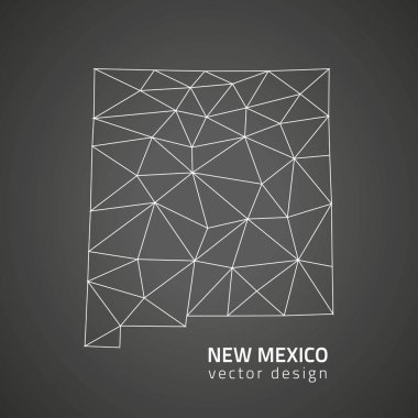 New Mexico vektör siyah anahat poligonal üçgen harita