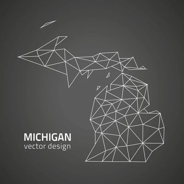 Michigan carte du triangle de contour vectoriel noir polygone — Image vectorielle