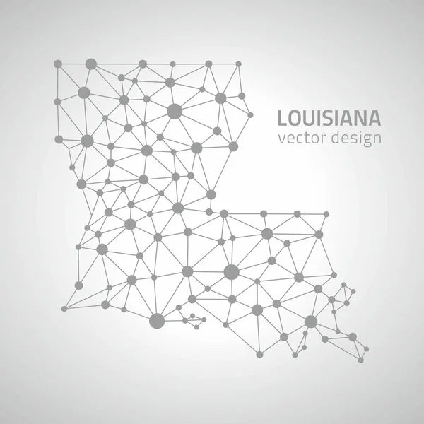 Louisiana vektör nokta gri anahat poligonal harita