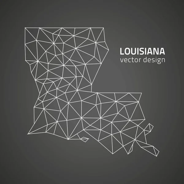 Louisiana siyah anahat vektör poligonal üçgen harita